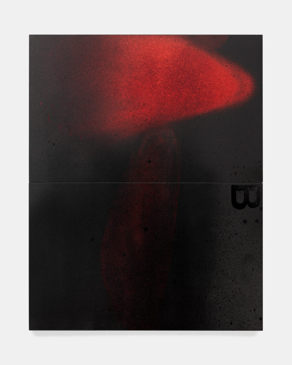 Abstract art featuring dominant red and black tones, creating a dynamic and mysterious composition.